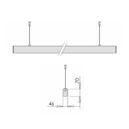 Fabas Luce Profili Linee Luce – Sospensione biemissione MIllet Sospens