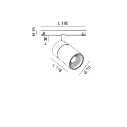 Fabas Luce Faretto binario Ermes faretti 27W 6525-92-566