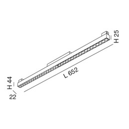 Fabas Luce Profili Linee Luce Ermes modulo lineare con ottica 6525-32-