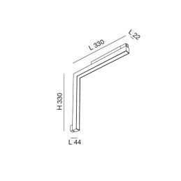 Fabas Luce Profili Linee Luce Ermes angolo linea luce opale 6525-42-26